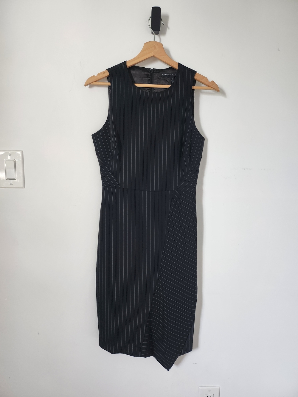 White House Black Market Black Pinstripe Sheath Dress